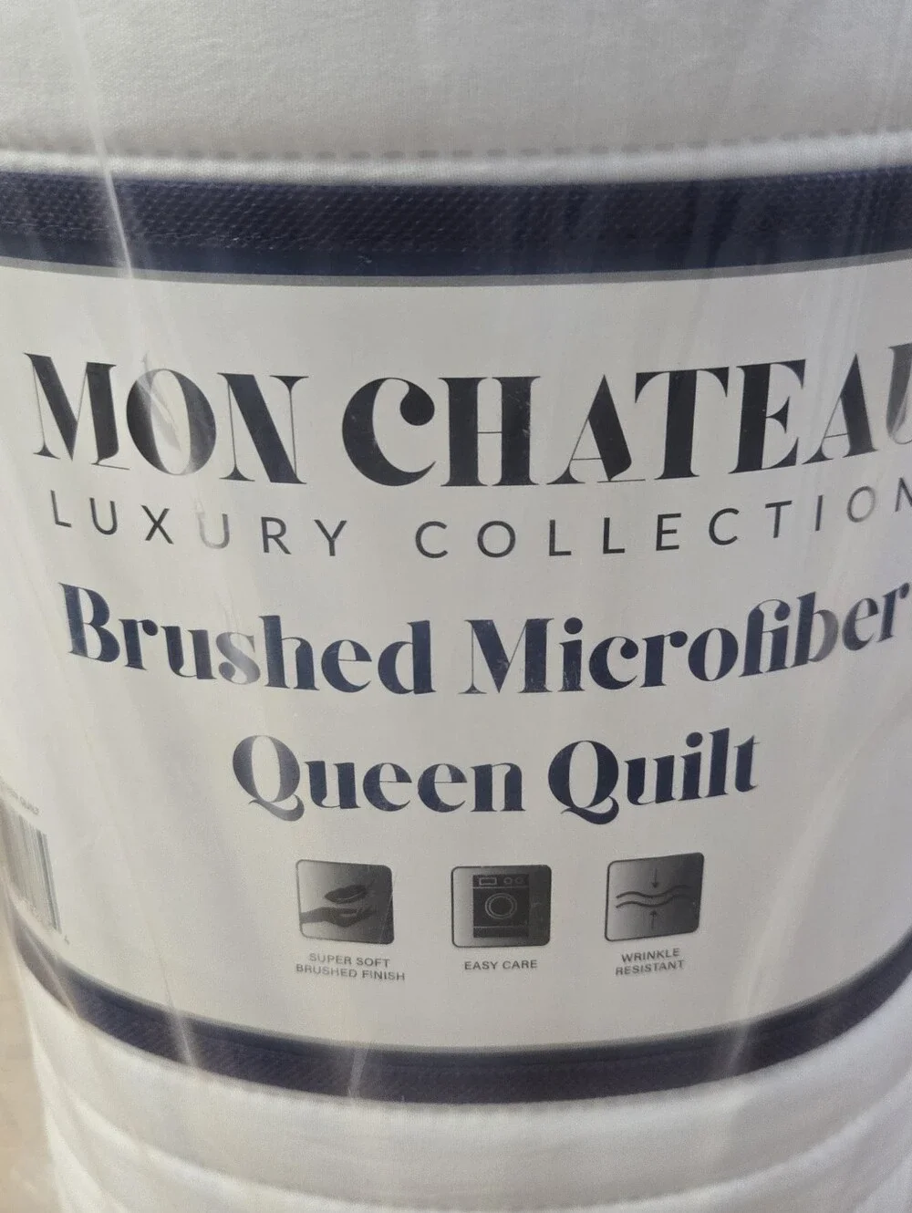 White Brushed Microfiber Queen Quilt